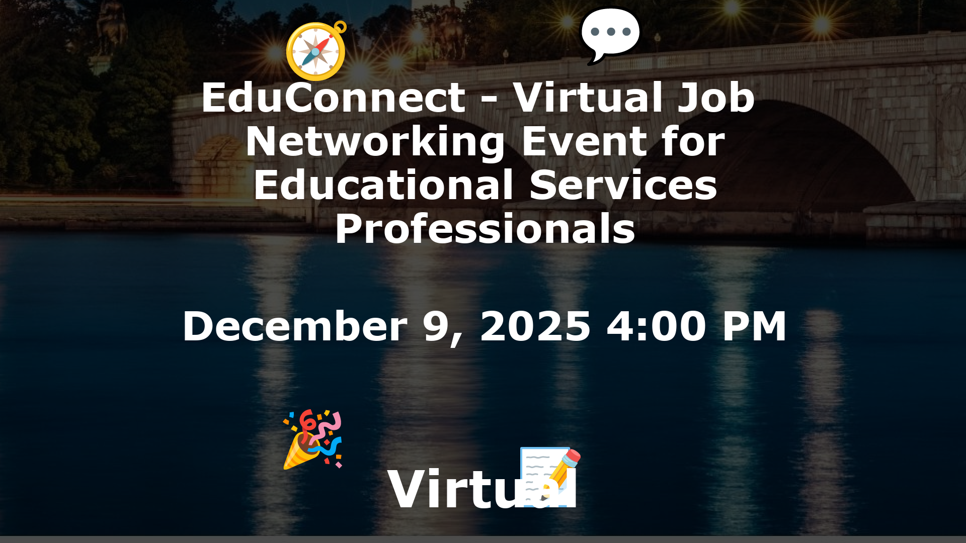 EduConnect - Virtual Job  Networking Event for Educational Services Professionals event image